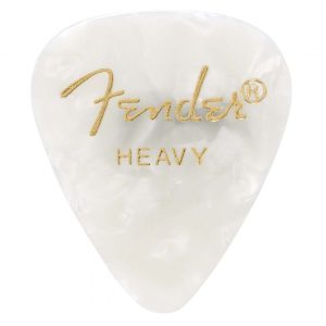Premium Celluloid 351 Shape Picks, Heavy, White Moto, 144-Pack