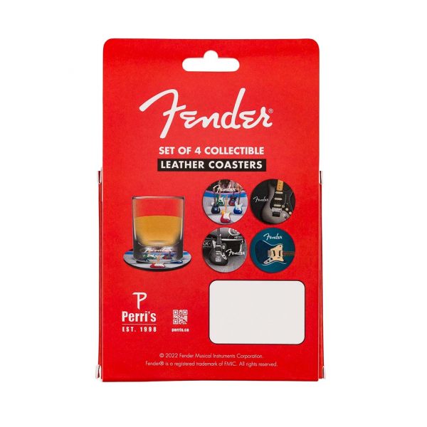 Fender™ Guitars Coasters, 4-Pack, Multi-Color Leather - Image 2