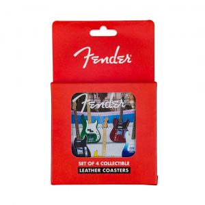 Fender™ Guitars Coasters, 4-Pack, Multi-Color Leather