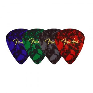 Fender® Pick Shape Logo Coasters, 4-Pack, Multi-Color