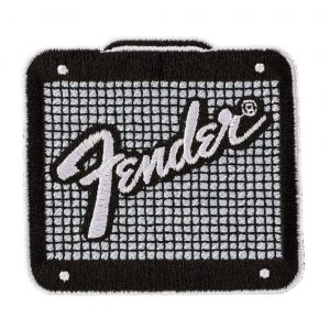 Fender™ Amp Logo Patch, Black and Chrome