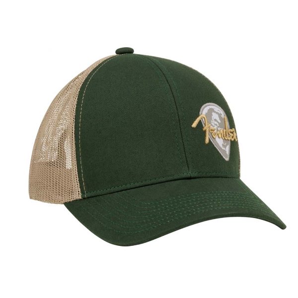 Fender® Globe Pick Patch Hat, Green/Khaki, One Size
