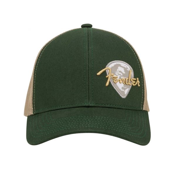 Fender® Globe Pick Patch Hat, Green/Khaki, One Size - Image 2