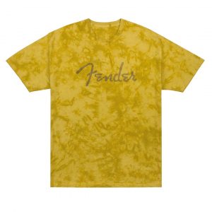 Fender® Spaghetti Logo Tie-Dye T-Shirt, Mustard, S