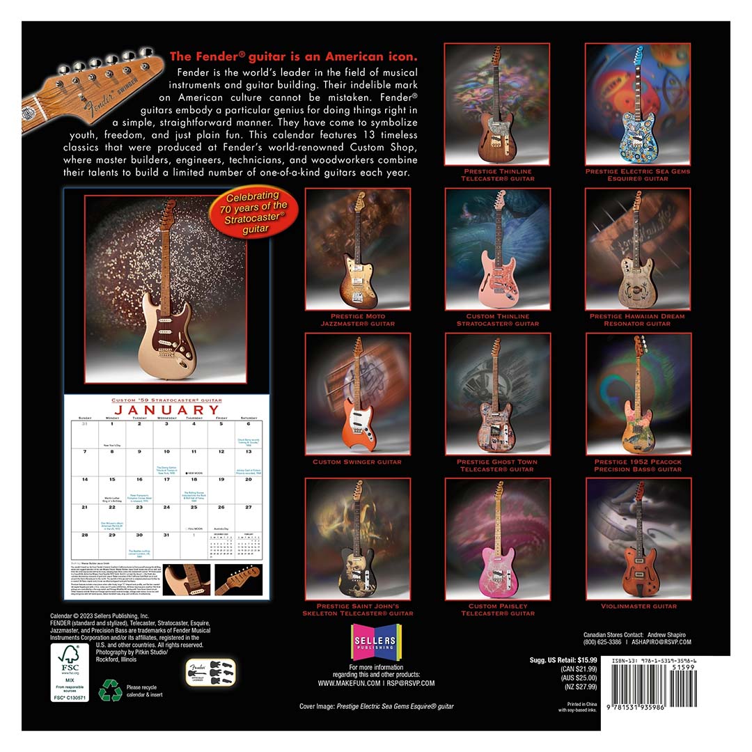Fender® 2024 Custom Shop Calendar - Image 2