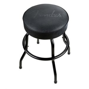 Fender® Embossed Black Logo Barstool, Black/Black, 24"
