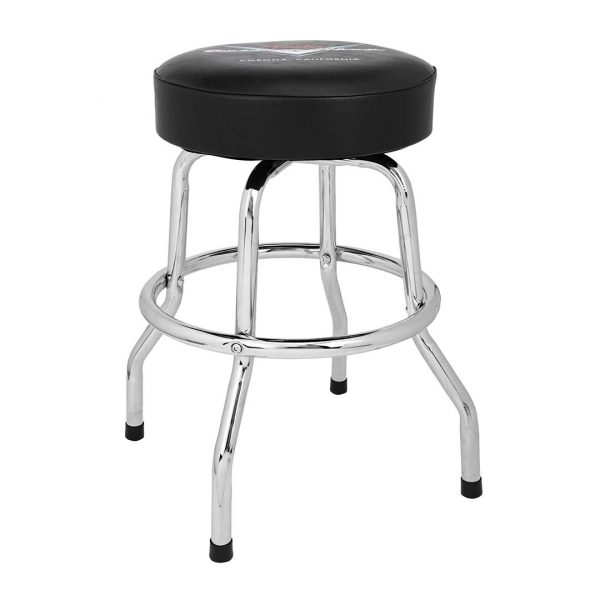 Fender® Custom Shop Chevron Logo Barstool, Black/Chrome, 24"