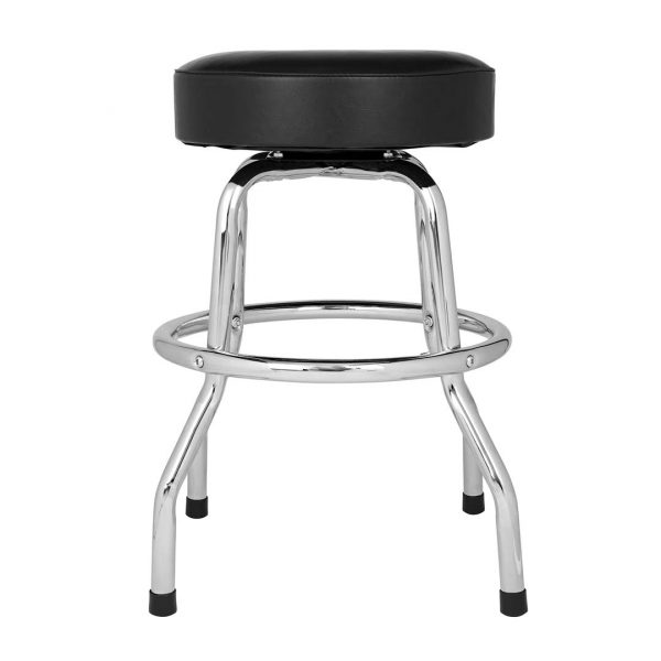 Fender® Custom Shop Chevron Logo Barstool, Black/Chrome, 24" - Image 2