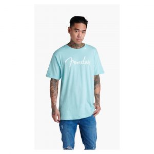Fender® Spaghetti Logo T-Shirt, Daphne Blue, S